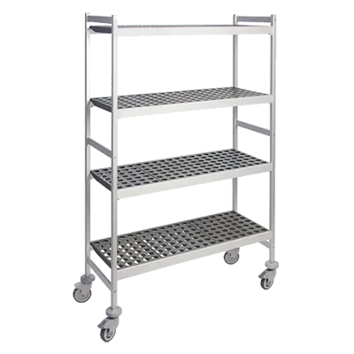 Fermod 4R26C71M Fermostock Mobile Shelving - 4‑Tier, 71" H x 26" W x 22" D Gray, 250 lb, NSF
