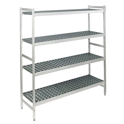 Fermod 4R64C71 71” H, 64” W, 22” D Gray 4‑Tier Polymer Shelf, 600 lb Capacity, Uprights, NSF Certified