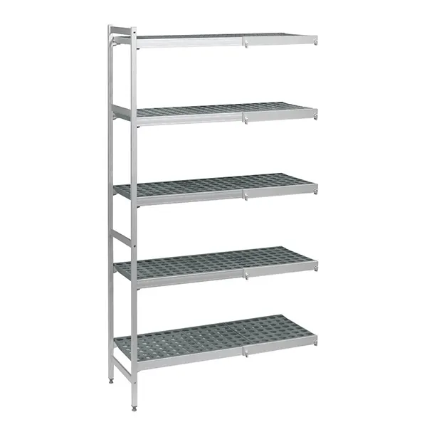 Fermod 5R31A83-CE Corner Expansion Kit, 5 Tier Gray Poly Shelves, 83×31×14 in 800 lb capacity, NSF‑Approved, -40°F‑140°F