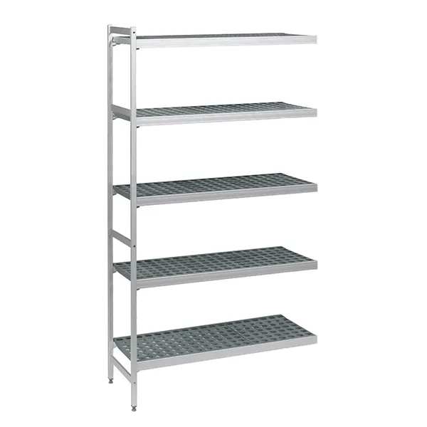 Fermod 5R42B83-E  5-Tier 83"H 42"W x 18"D Polymer Shelving Unit, Gray Aluminum, 800 lb, NSF
