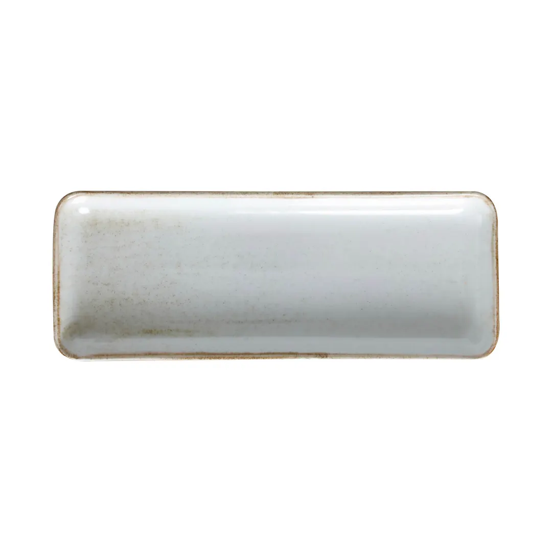GET PA1605497712 Rectangular China Platter Tray, 14-1/6" x 5-1/2", Beige Artisan Finish - 1 Dozen