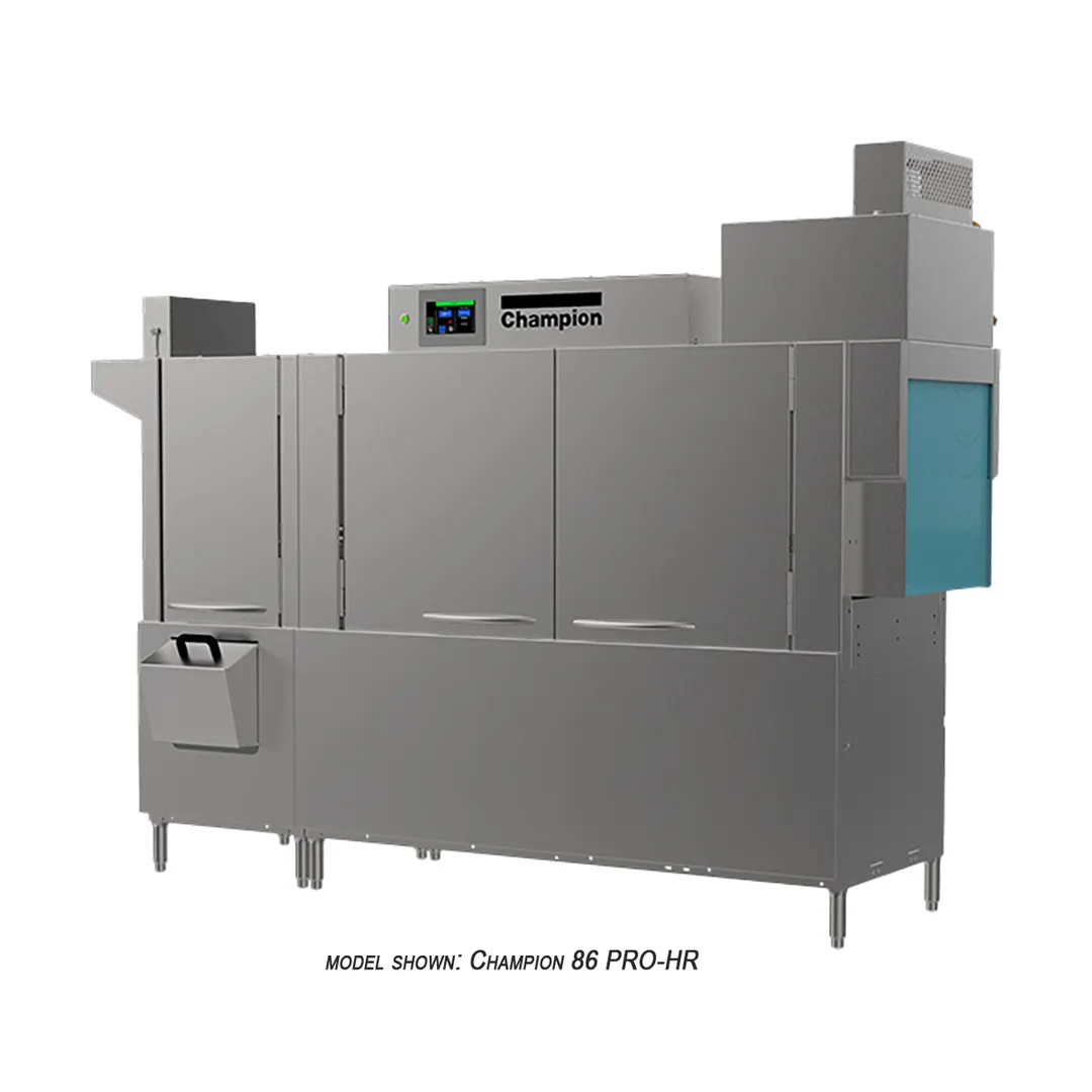 Champion 80 PRO-HR Conveyor Dishwasher, High Temp With Booster, 209 Racks/Hour