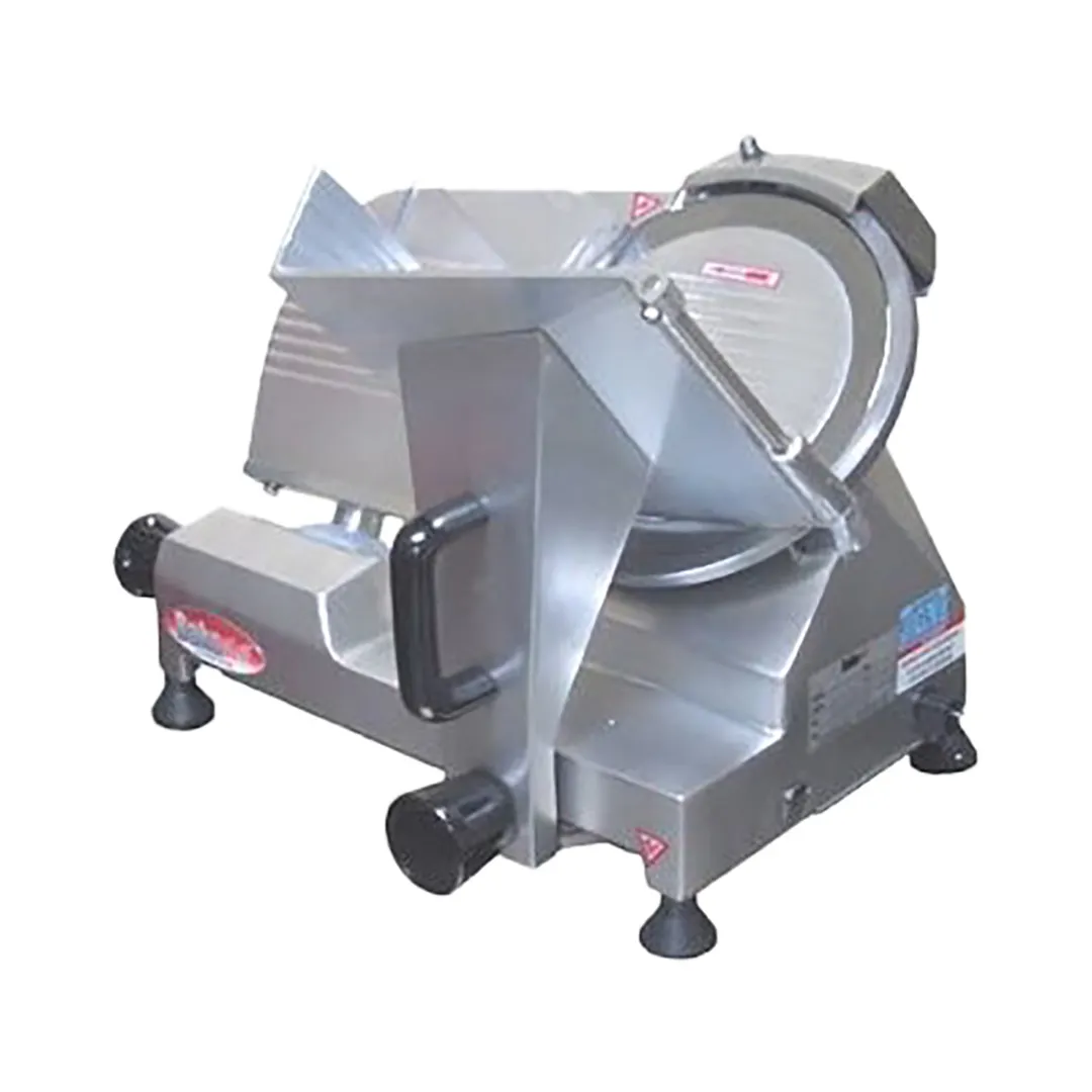 BakeMax BMMSM10 Manual Feed Meat Slicer, 10" Blade, Belt-Driven, Anodized Aluminum, 1/8 HP, 120V 60Hz, ETL Certified