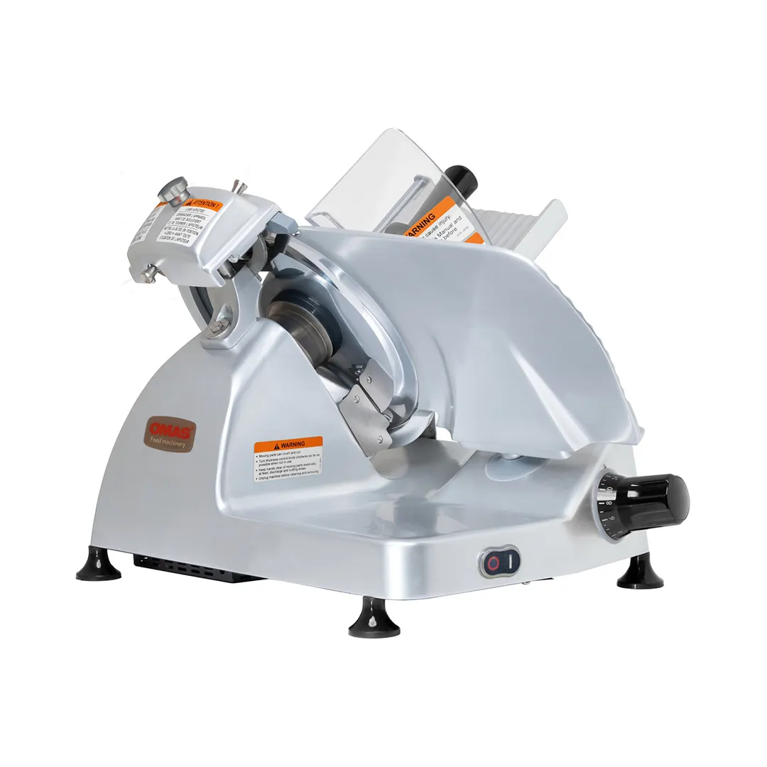 Omas XS 30 Food Slicer – 45" Blade, 12" Anodized Aluminum, 115V 350W Gear Drive, 9/16" Slice, NSF & CE Certified