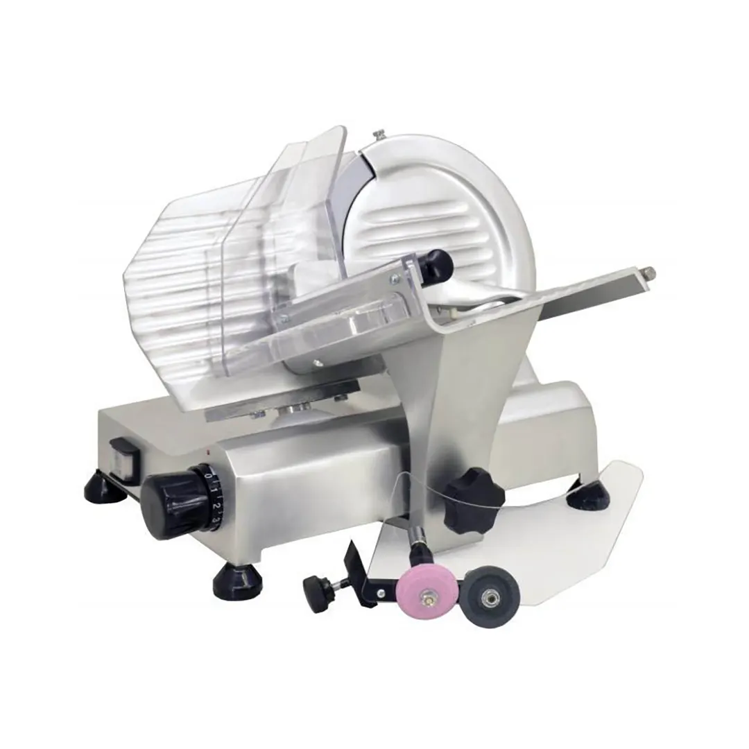 Omcan USA 13606 Meat Slicer – 8" Carbon Steel Blade, Belt‑Driven, Gravity‑Feed, Anodized Aluminum Body, 1/5 HP, 110V