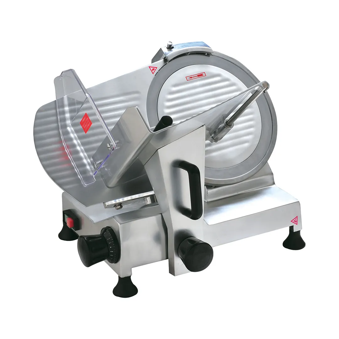 Omcan USA 19068 12" Dia Meat Slicer, Anodized Aluminum Blade, 1/3 HP, 110V, Belt Drive, Gravity Feed, NEMA 5‑15P Cord