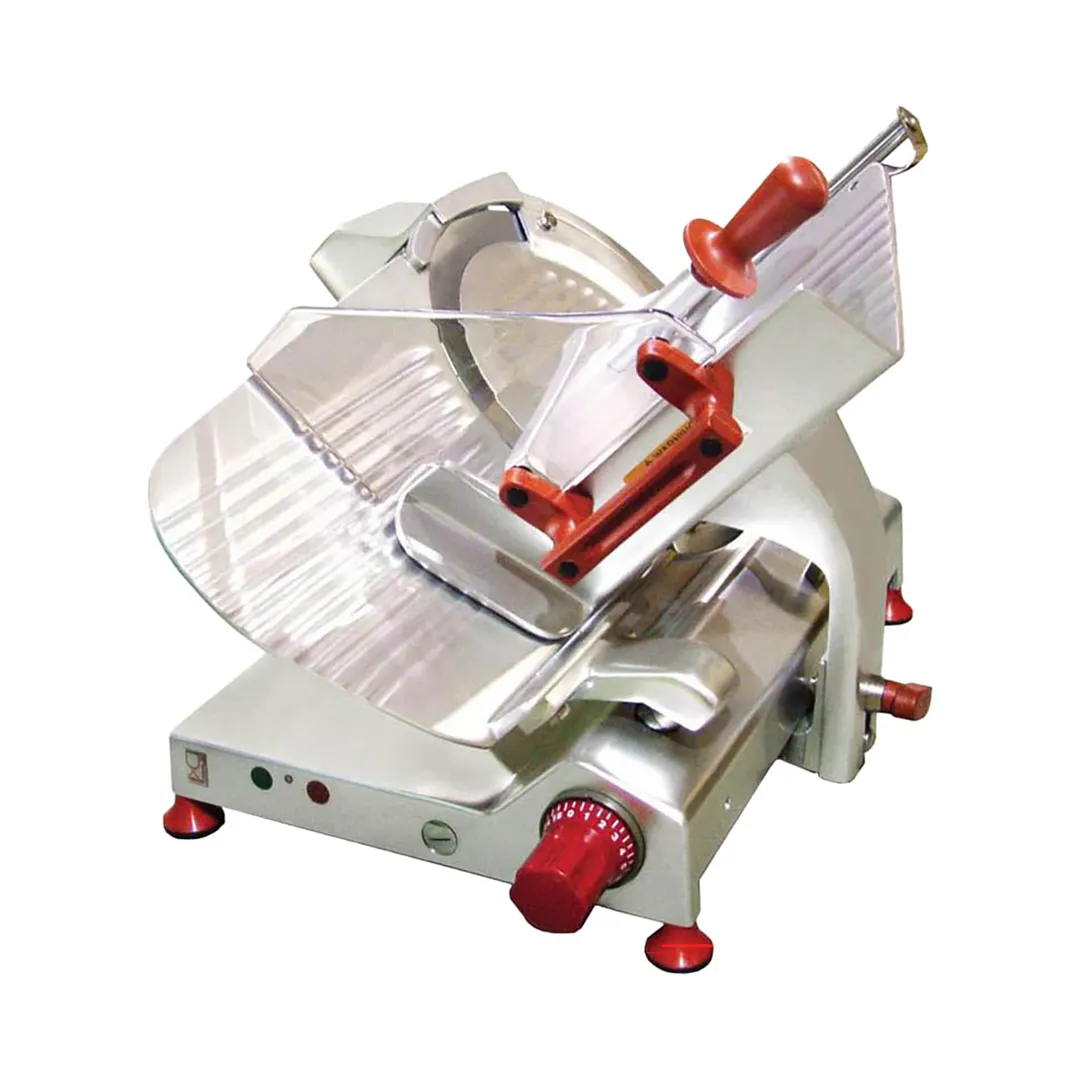 Omcan USA 31438 Meat Slicer – 13” Aluminum Blade, Gear‑Driven, Manual Feed, 0‑0.55” Thickness, 1/2 HP, 120V,