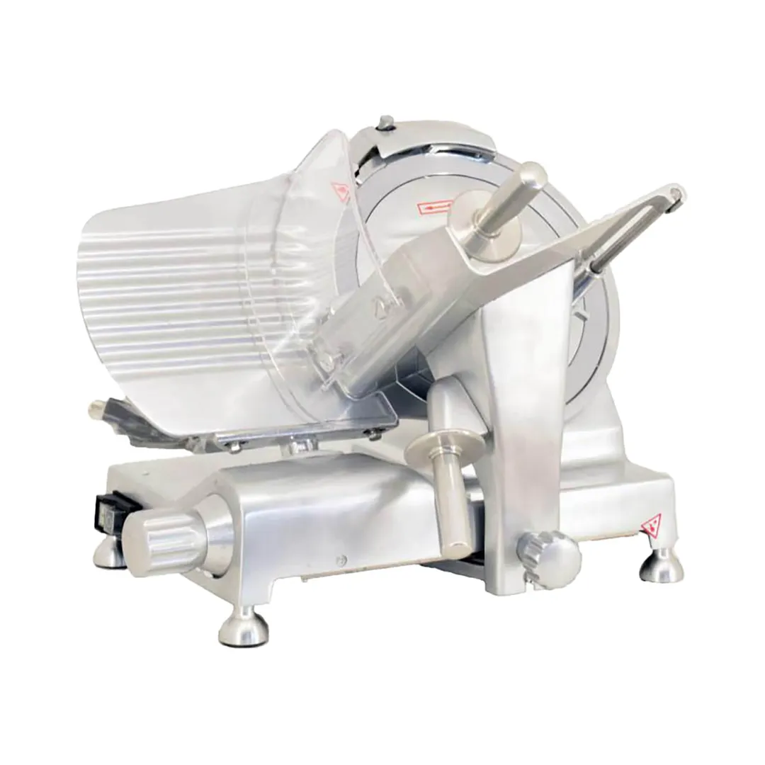Omcan USA 41711 - Manual Meat Slicer, 10" Belt-Drive Knife, 1/5 HP 110V 60Hz Motor, NEMA 5-15P Cord, CE Certified