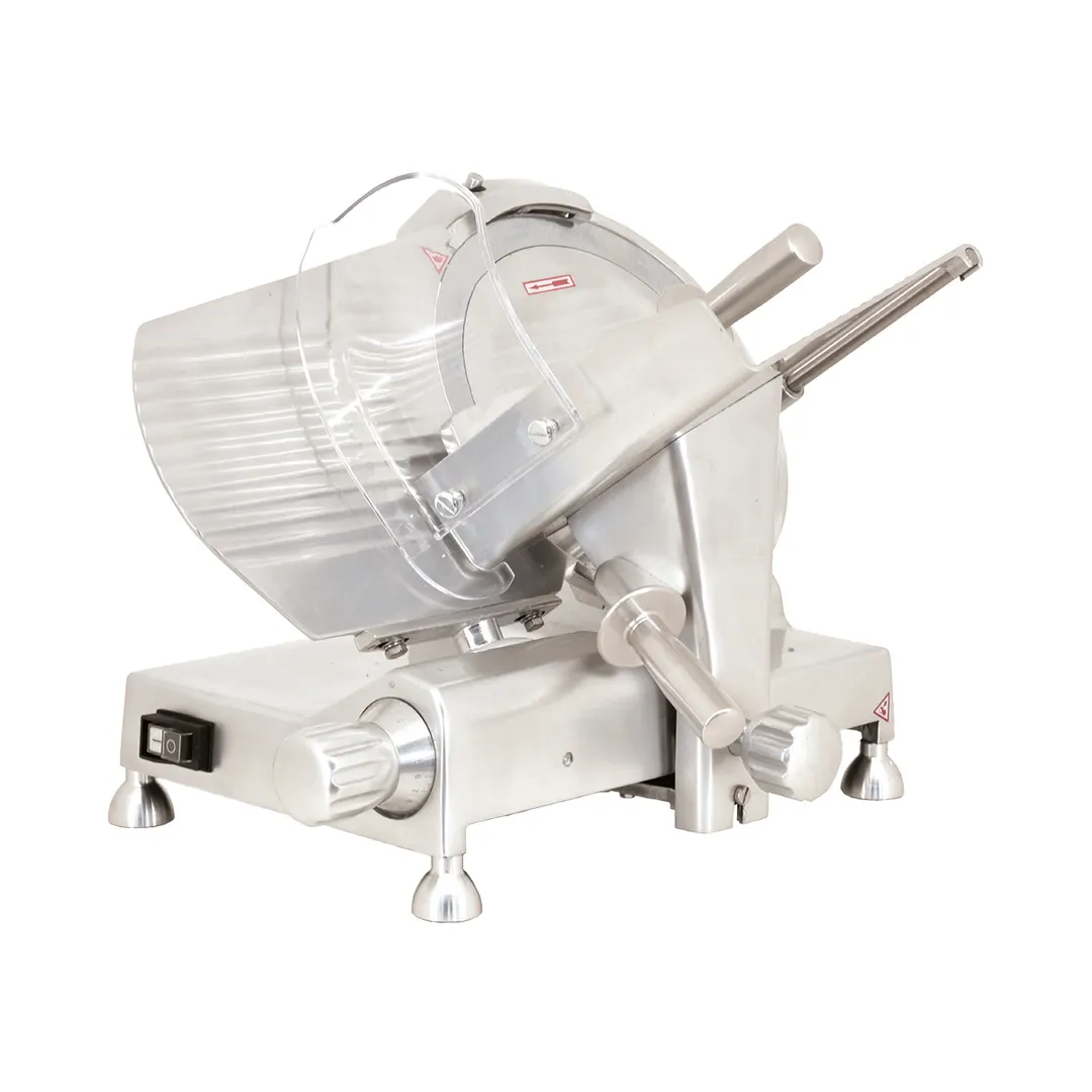 Omcan USA 41712 - 12" Manual Meat Slicer, Anodized Aluminum, 1/3 HP, 110V 60Hz, Belt Drive, Gravity Feed, CE Certified