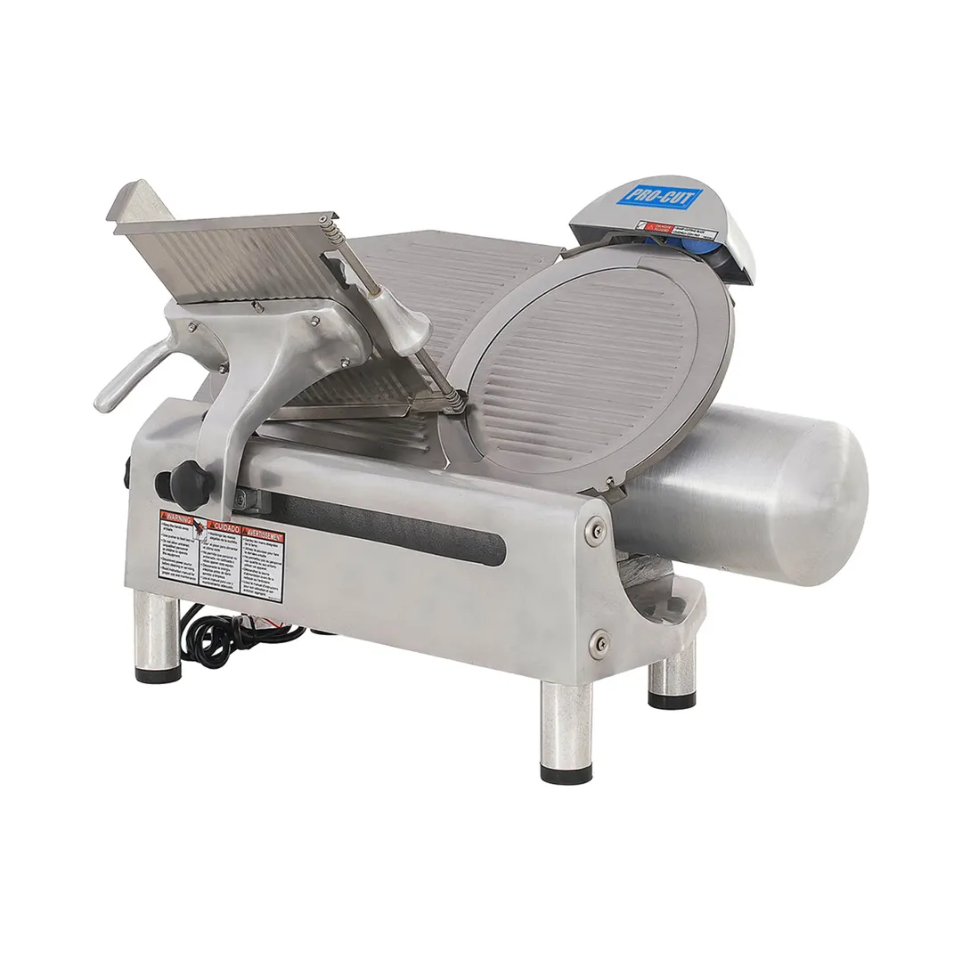 Pro-Cut KMS-13 - Manual 45° Gravity Feed Meat Slicer, 13" German Stainless Steel Blade, 1/3 HP 250W 115V, Aluminum Body, Built‑in Sharpener