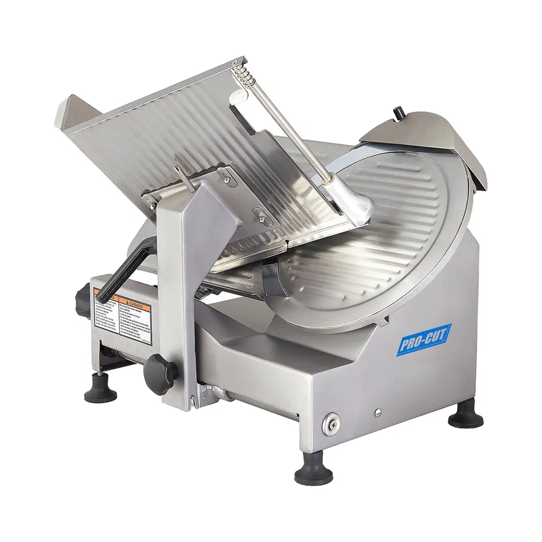 Pro-Cut KSDS-12 Meat Slicer, 12" Steel Blade, 45° Gravity Feed, 7/16" Slice, Belt-Driven, 1/3 HP, 250W, Stainless Steel