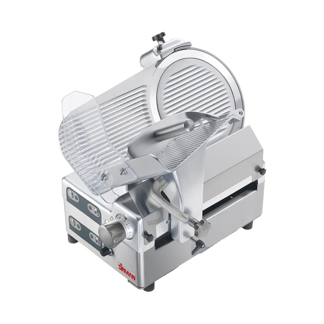 SIRMAN 15304C4G08NA Meat Slicer – 12” Chromium‑Plated Blade, 1/2 HP 375W Belt‑Driven Gravity Feed, Sharpener & Guard