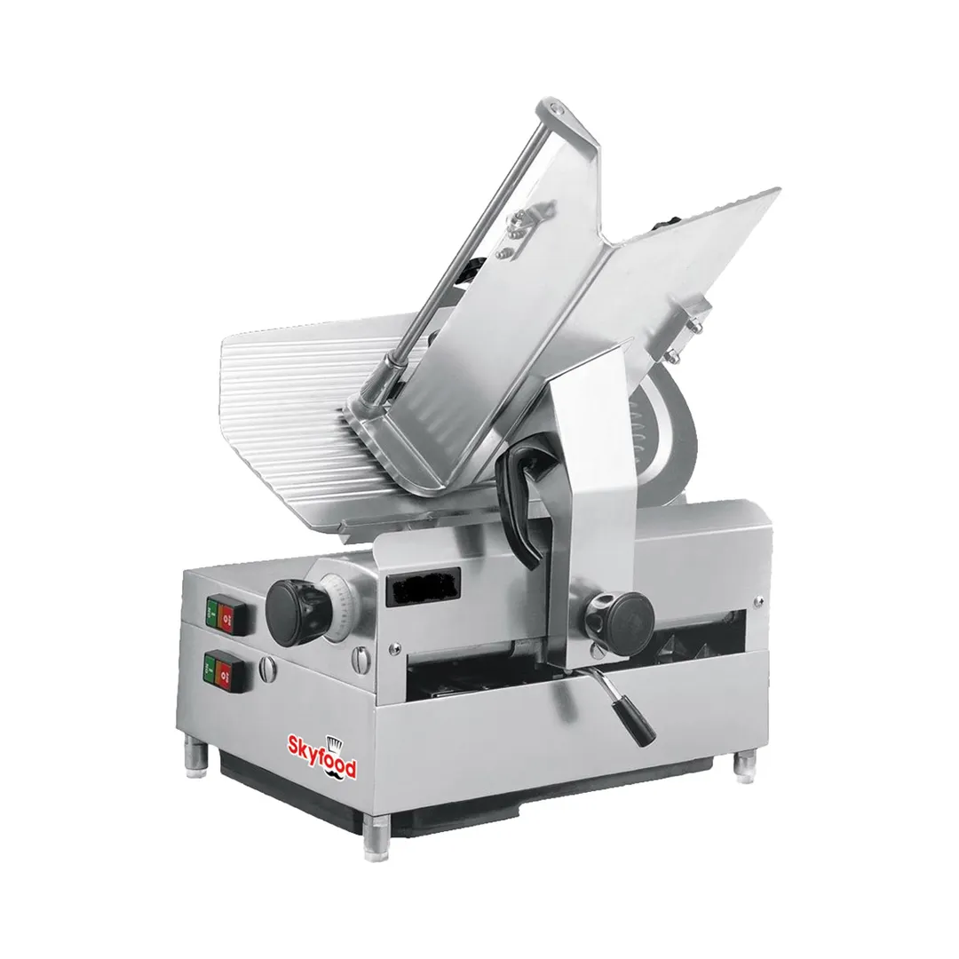 Skyfood 1212E - 12" Meat Slicer, 1/2" Max Slice, 45 Strokes/min, 1/2 HP Blade Motor, 1/4 HP Carriage Motor, 110V 60Hz