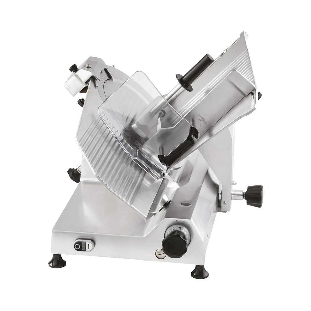 Skyfood AF350 Meat Slicer – 14" Blade, 5/8" Slice, Manual Belt Driven, Sharpener, 1/2 HP 110V Motor, Anodized Aluminum