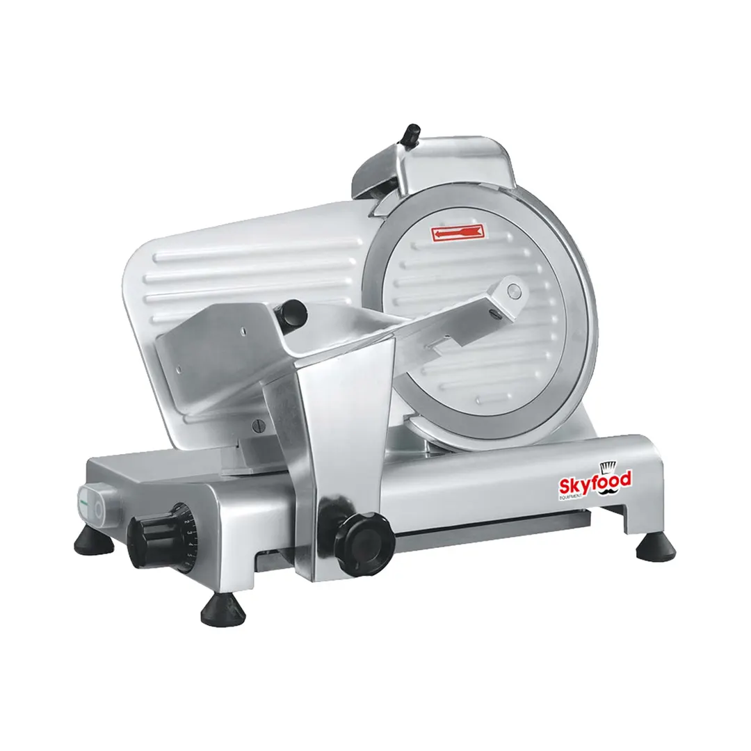 Skyfood GL250 10" Gravity Feed Meat Slicer – 1/3 HP Electric, 10" Stainless Steel Blade, Anodized Aluminum Body