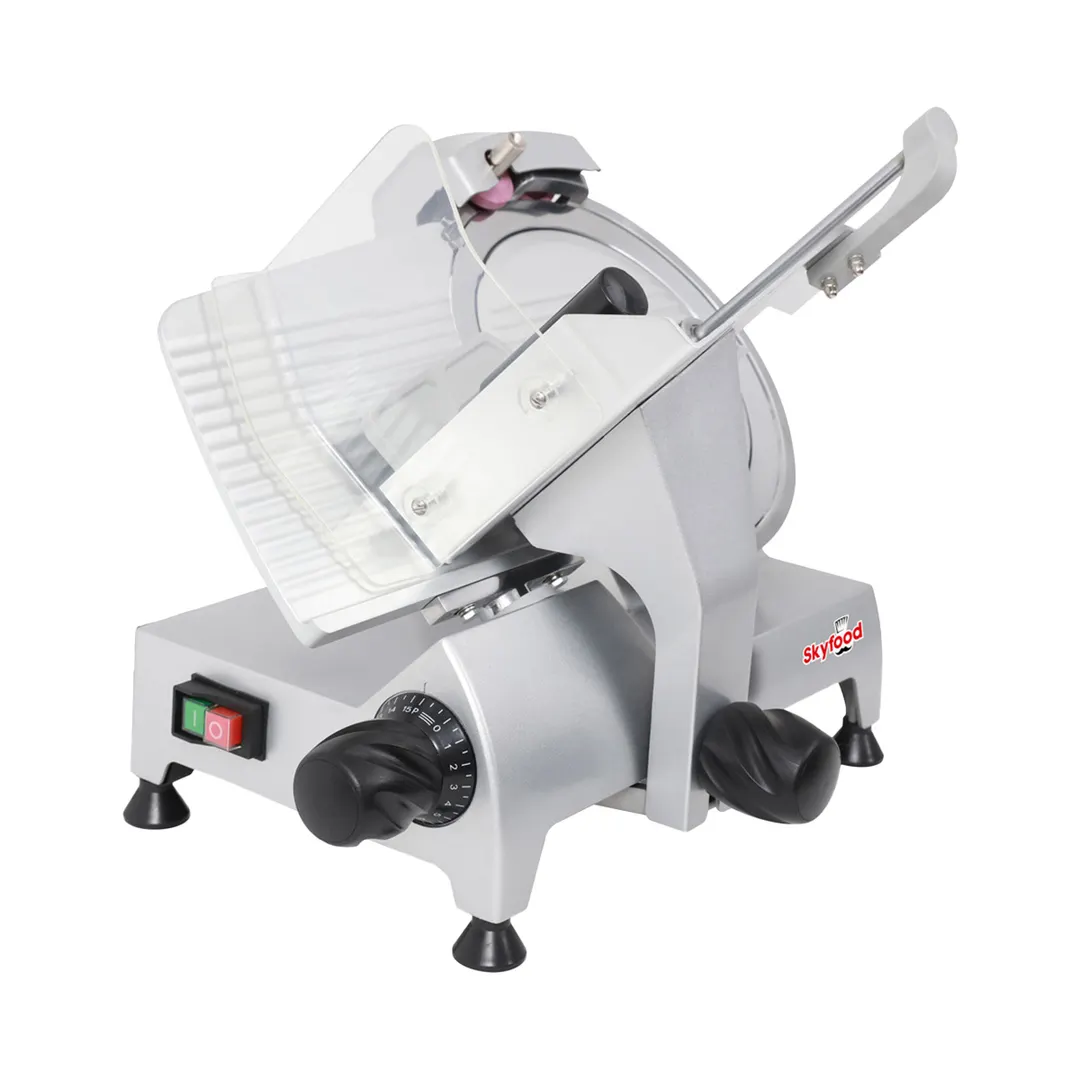 Skyfood GL250F 10" Meat Slicer – Belt Drive, Gravity Feed, Aluminum Body, 1/3 HP, 110V, Chromium Steel Knife, ETL