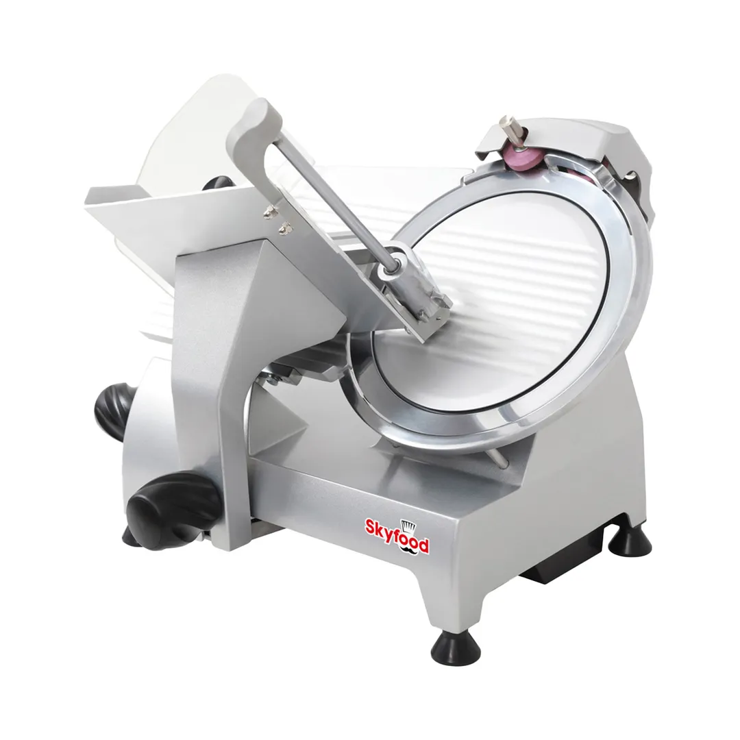 Skyfood GL300F Meat Slicer – 12” Chromium‑Plated Knife, Gravity Feed, Belt Drive, Aluminum, 1/3 HP, 110V, 1/2” Max Slice