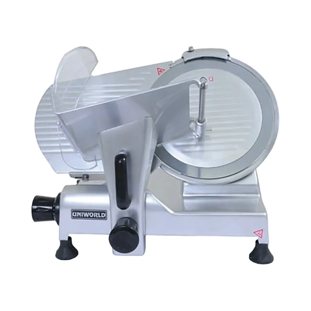 Uniworld SL-10E Meat Slicer – Manual Feed, 10" Blade, Belt‑Driven, .30 HP Motor, 110V/60Hz, 3/8" Slice, ETL Certified