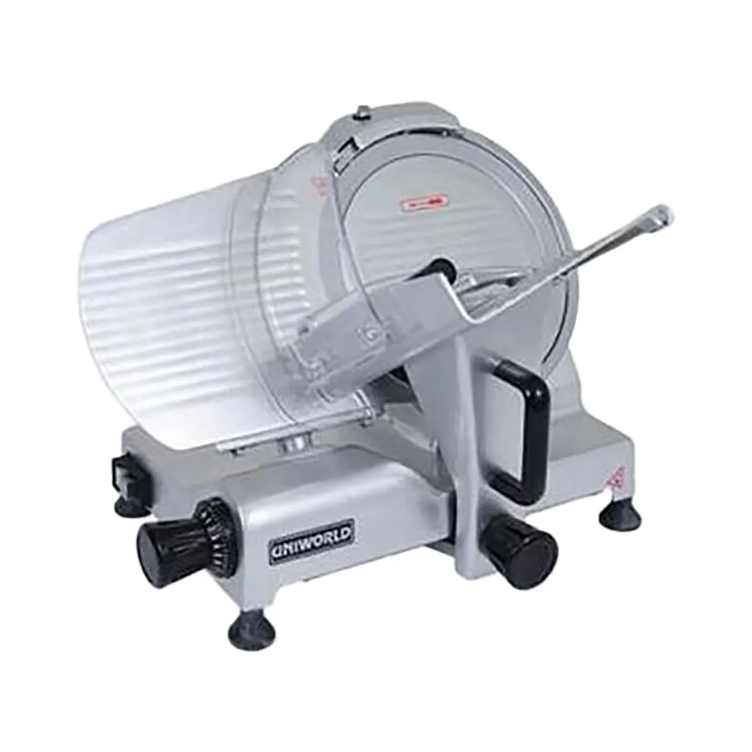 Uniworld SL-12E Meat Slicer, 12" Knife, 0.35 HP Motor, 110V, 7/16" Slice, Stainless Blade, Anodized Base