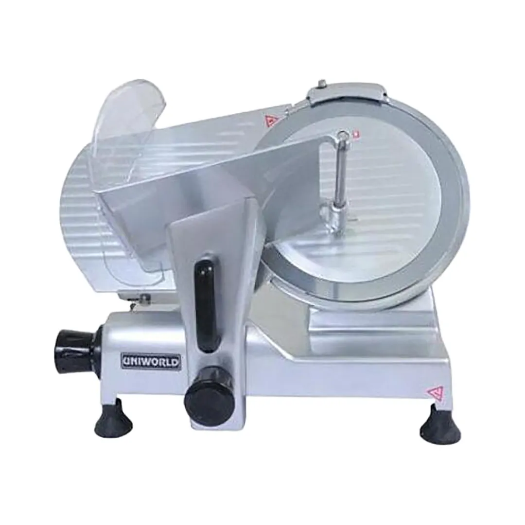 Uniworld SL-9E Manual Feed Meat Slicer – 9" Stainless Steel Blade, 5/16" Thickness, Belt Drive, 0.20 HP Motor, 110V 60Hz