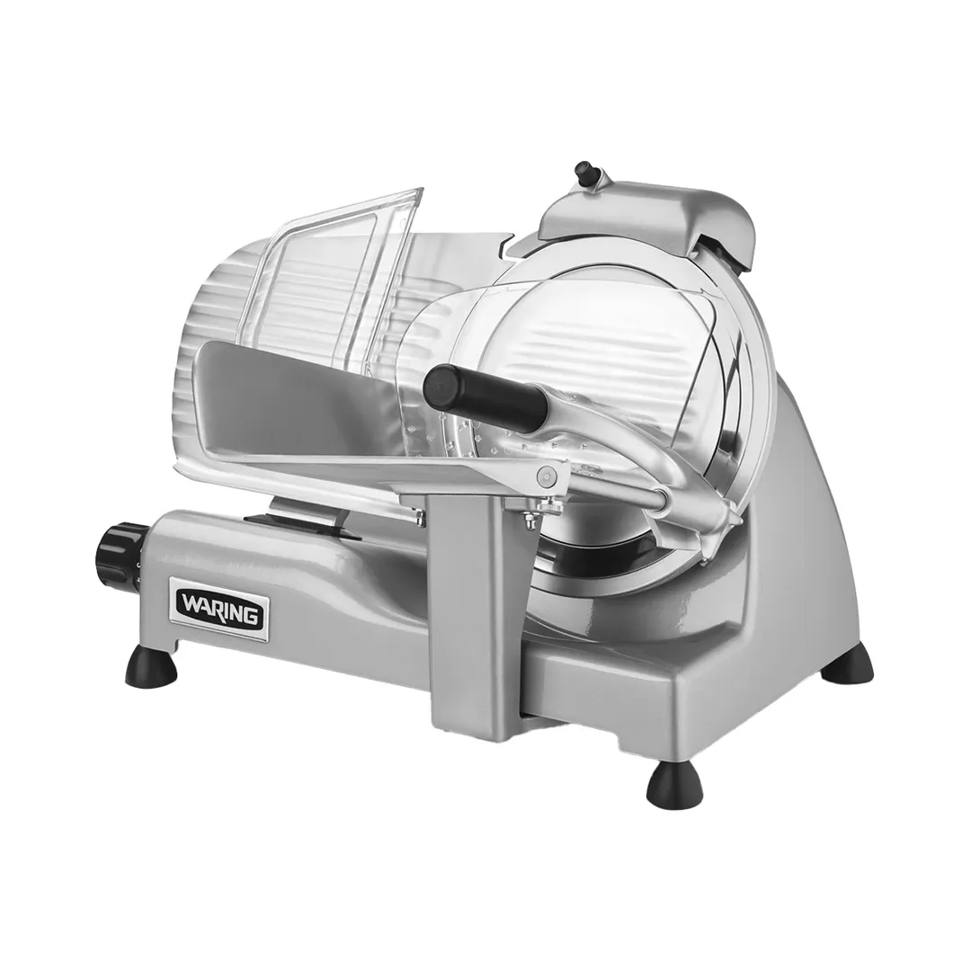 Waring WCS220SV Slicer – 8½" Tempered Chrome Blade, 3/4 HP Belt-Driven Motor, 0‑19/32" Adjustable Thickness, NSF, Silver