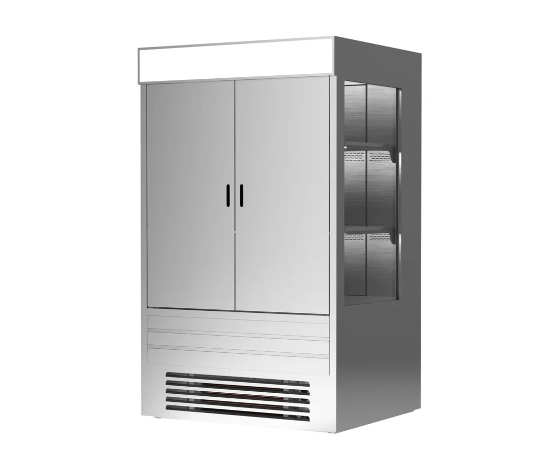 Turbo Air TOM-48ES-N-RL 48" Vertical Air Curtain Open Merchandiser, Stainless Steel, Self-Contained