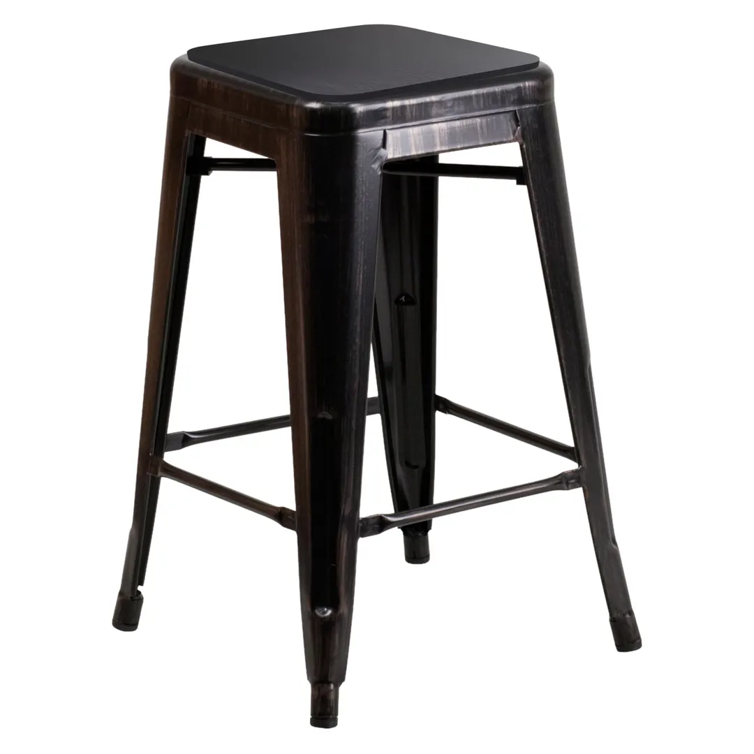 Flash Furniture CH-31320-24-BQ-PL2B-GG Kai Bar Stool, 500 Lb