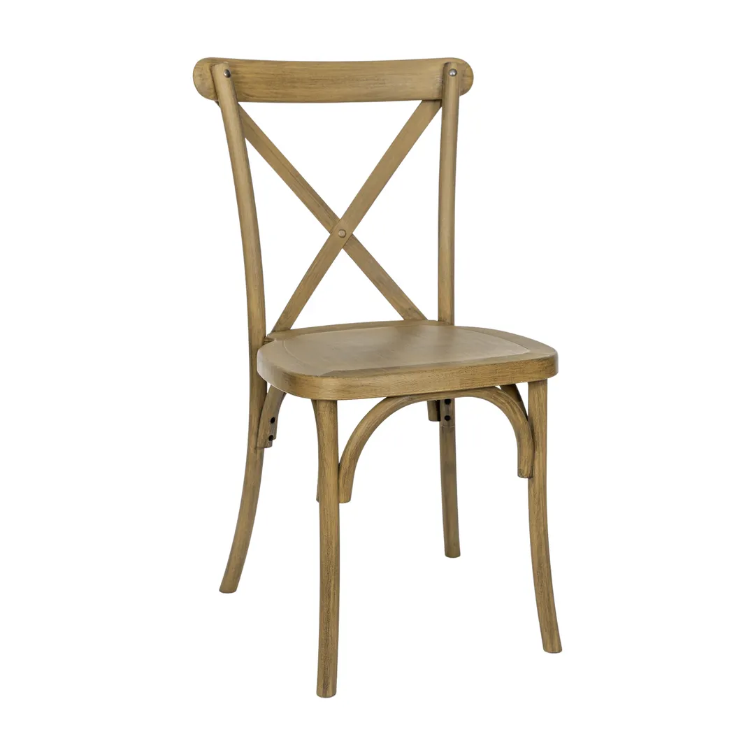 Flash Furniture L-9-M2-CHSNT-GG Hercules Cross Back Chair, 1000 lb, Resin, Chestnut, Stackable