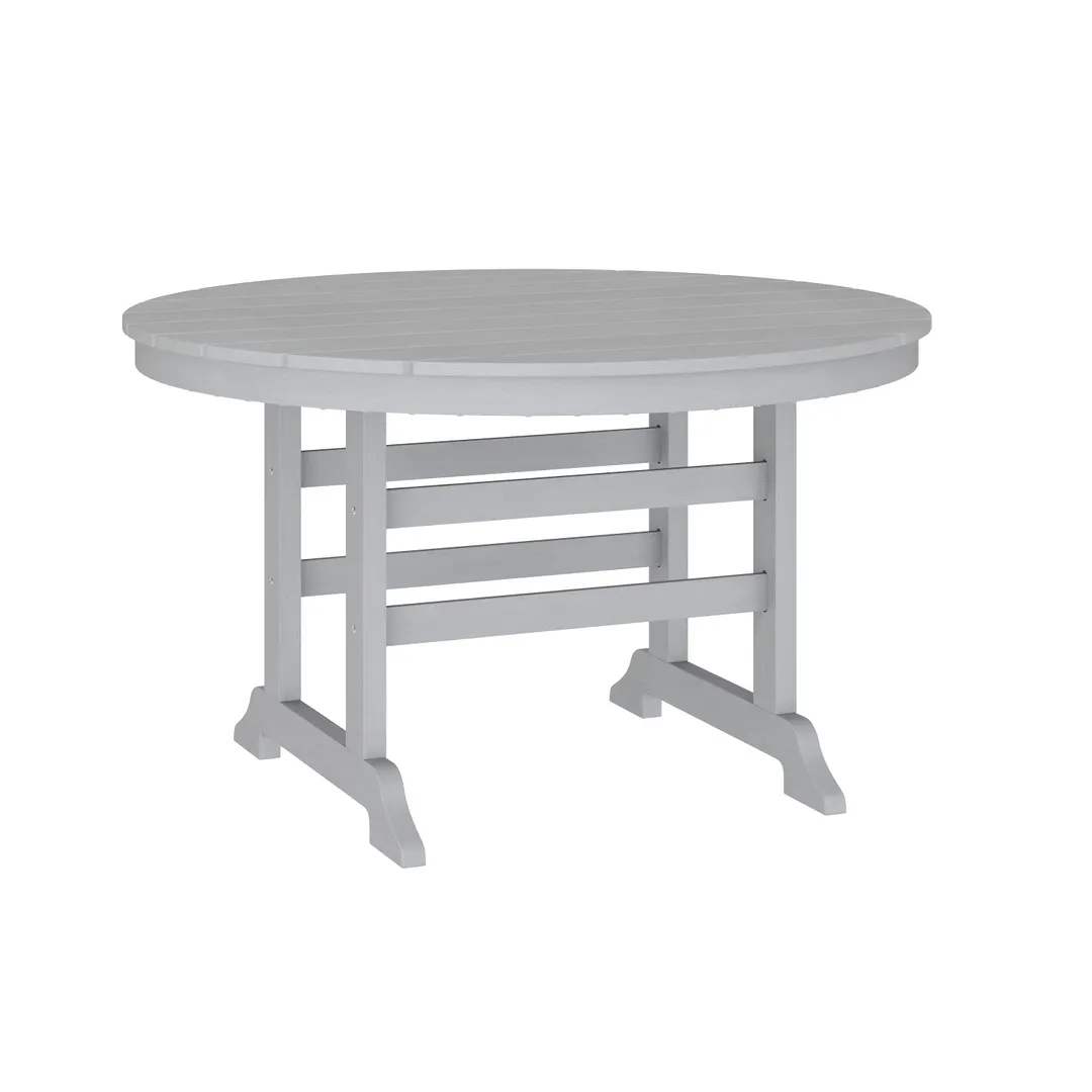 Flash Furniture LE-HMP-248-01-GRY-GG Colonel Adirondack Round HDPE Dining Table, 24-29" Diameter, 41"H, Gray Finish