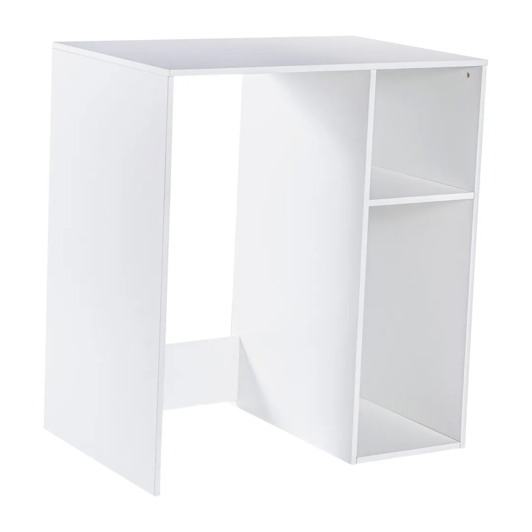 Flash Furniture NAN-17300-WH-GG Lotus Mini Fridge Bookshelf, 2 Shelves, White, Wood Construction