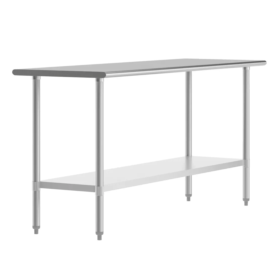 Flash Furniture NH-WT-2472-GG Reese Portable Prep & Work Table, 72" W X 24" D
