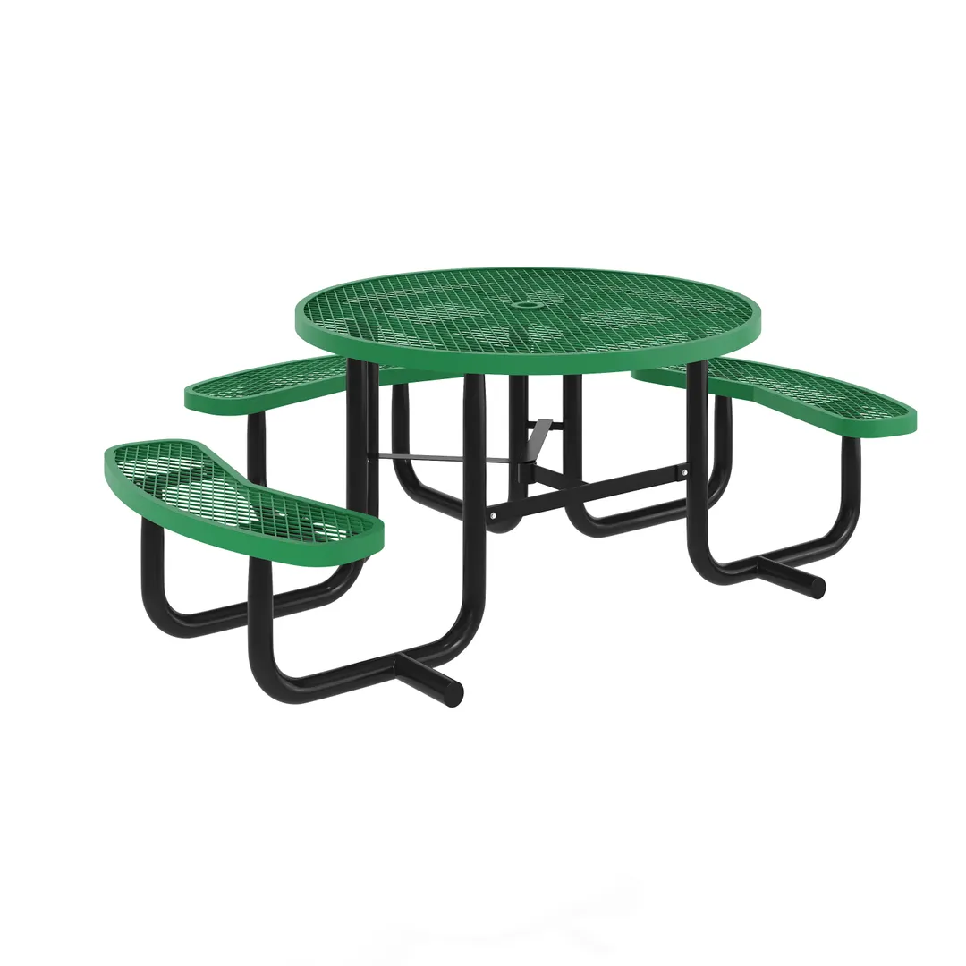 Flash Furniture SLF-EMR46ADA-HL60L-GN-GG 46" Round Outdoor Picnic Table, 300 lbs. Weight Capacity, Green Expanded Metal Mesh