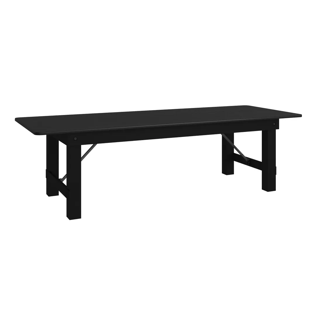 Flash Furniture XA-F-108X40-BW-GG Hercules Series 108x40 Rectangular Rustic Farm Table, 35H, 16D, Wood Top, Steel Base, 10 Person