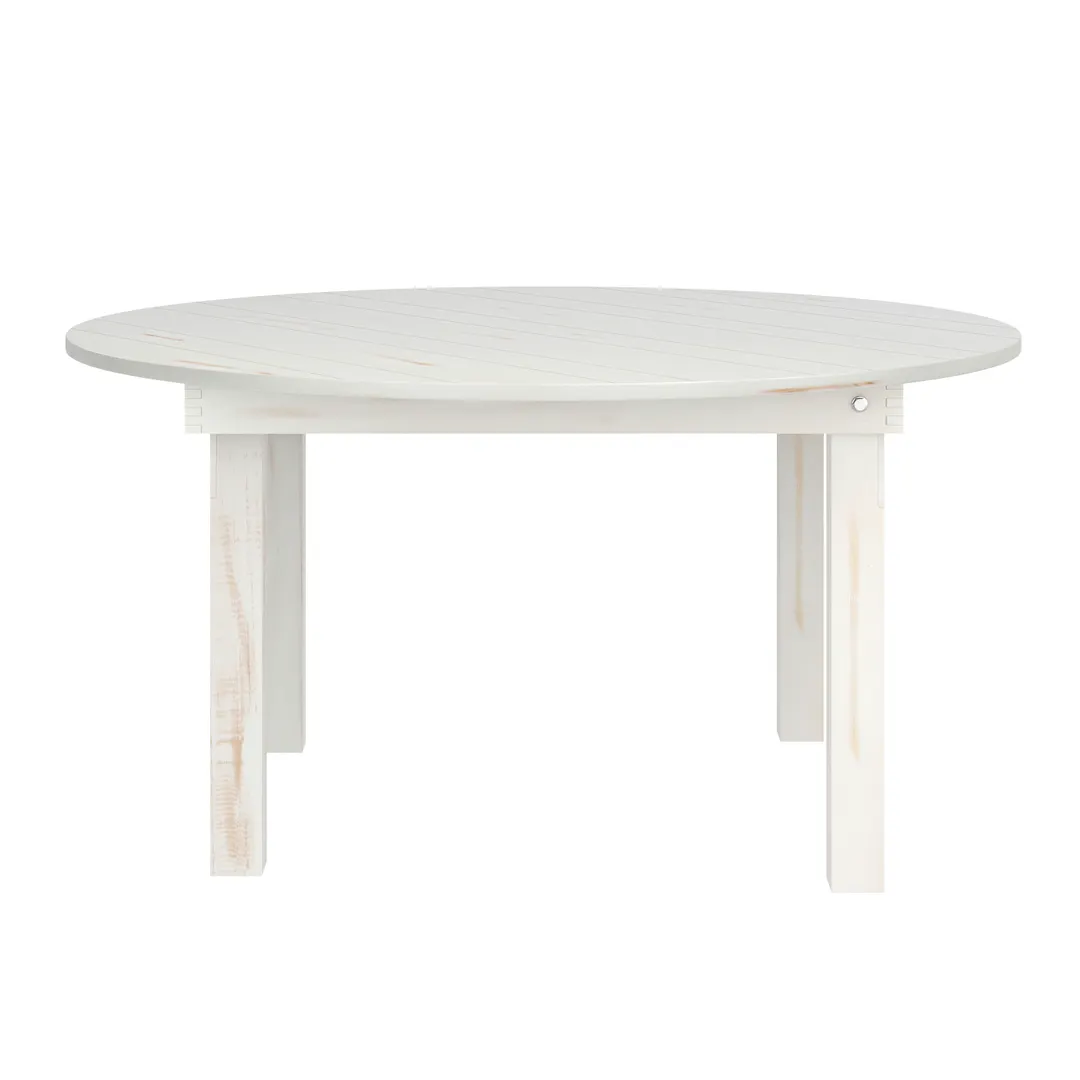 Flash Furniture XA-F-60-RD-WH-GG Hercules Series 60" Round Wood Top Dining Table with Foldable Legs