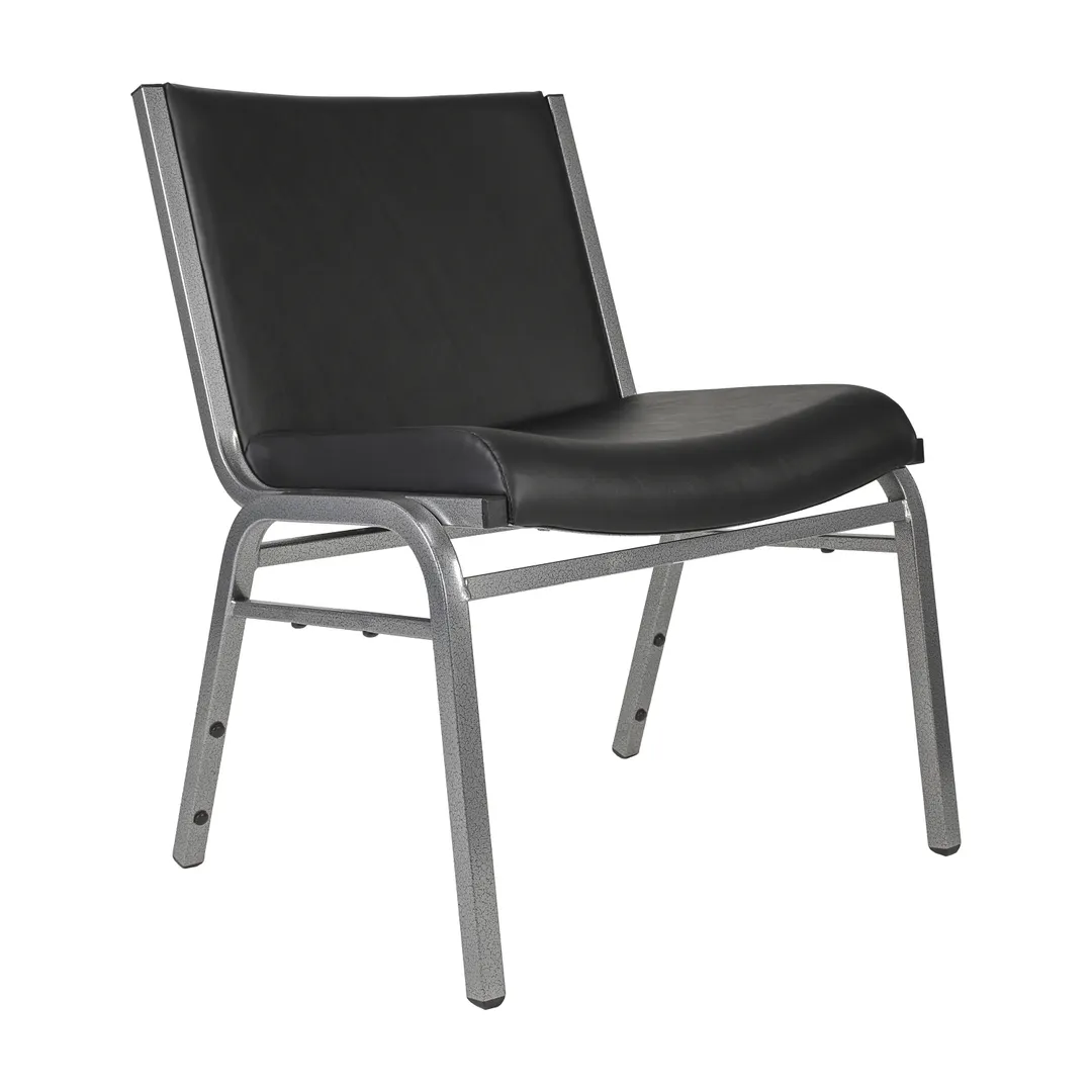 Flash Furniture XU-60555-BLK-VYL-GG Hercules Series Big & Tall Extra Wide Stacking Chair, 1000 lb, Vinyl Upholstery, Black