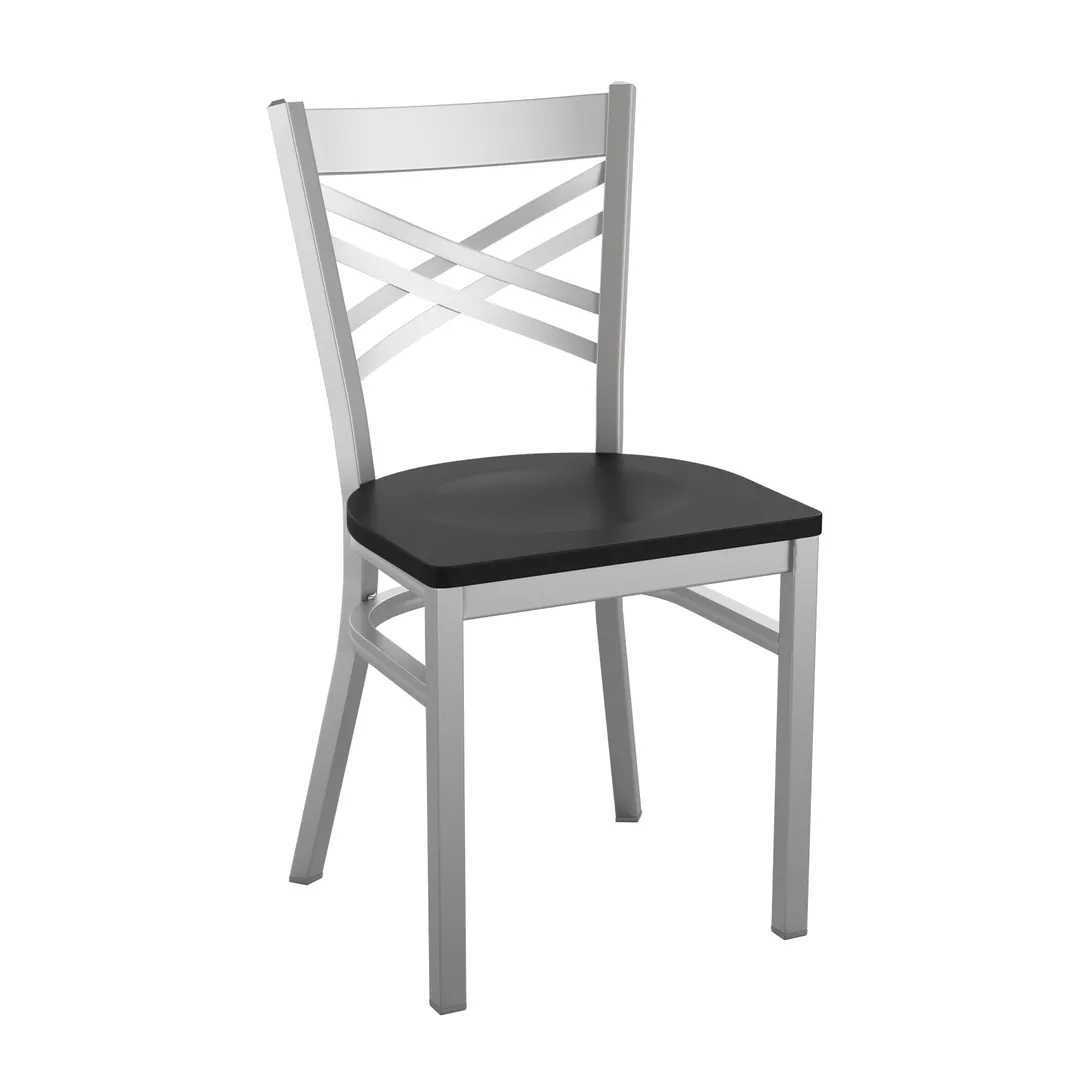 Flash Furniture XU-6FOB-CLR-BLKW-GG Hercules Series Restaurant Chair, Black Wood, Metal X Back, Criss Cross Style