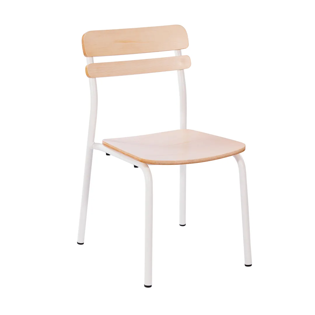 Flash Furniture XU-CH10443-ANTWHT-GG Cyprus Dining Chair, 500 lb, Solid Wood Seat & Back, White Metal Frame, Antique White Finish