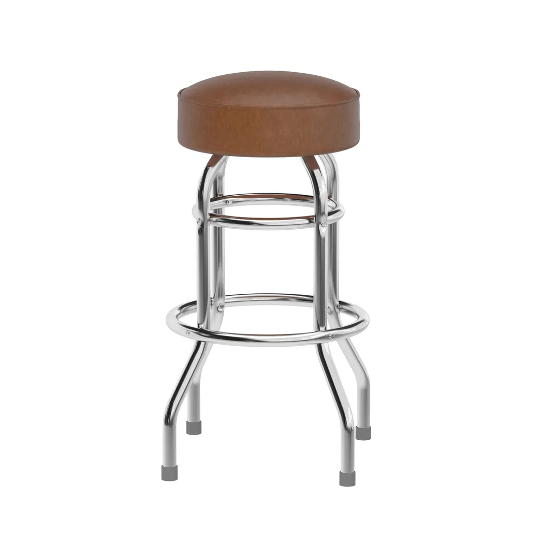 Flash Furniture XU-D-100-WBRN-GG Bruno Backless Bar Stool, 500 lb. Weight Capacity, Weathered Brown Upholstered Seat