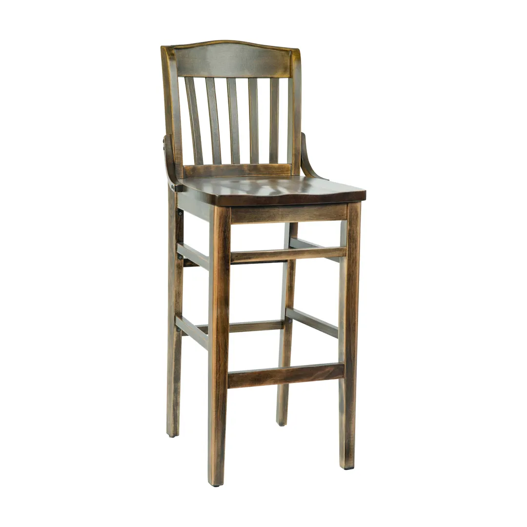 Flash Furniture XU-DG-W0006B-ANTCPR-GG Hercules Series Wood Back Restaurant Bar Stool, Antique Copper Finish Beechwood