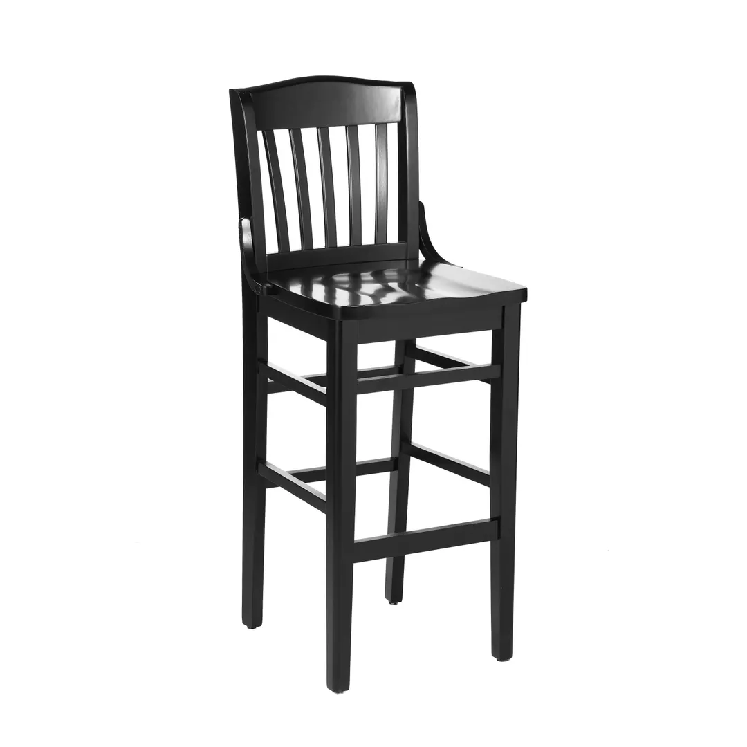 Flash Furniture XU-DG-W0006B-BLK-GG Hercules Series Black Restaurant Bar Stool, Wood Back, Beechwood Seat