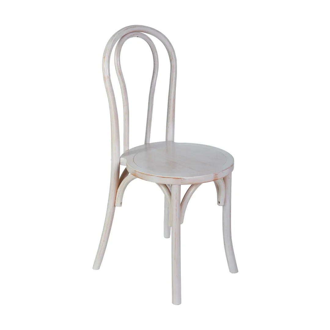 Flash Furniture ZH-8003A-WHTWSH-GG Betsy Dining Chair, 350 lb, Thonet Style, White Wash Finish, Wood Seat, Metal Hairpin Back