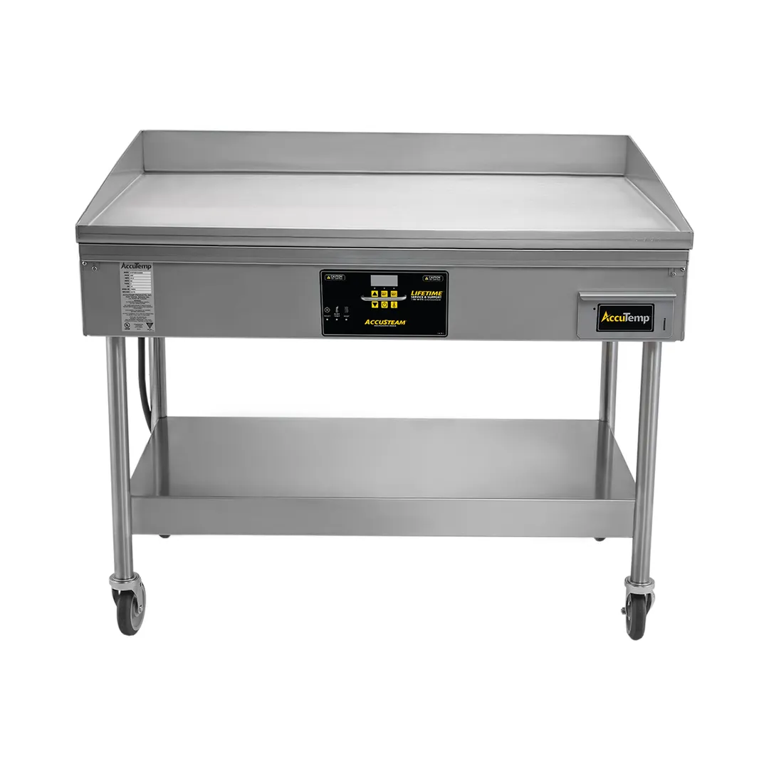 AccuTemp EGF2083A4850-S2 48" Countertop Electric Griddle with Stand Base, 48" x 30" Surface, 208v