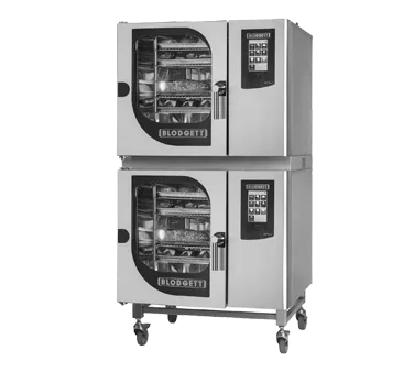 Blodgett INVOQ 61BG/61BG Double Stacked Half Size 14 Pan Gas Combi Oven w/ Touchscreen, Boiler Steam, 177.600 BTU