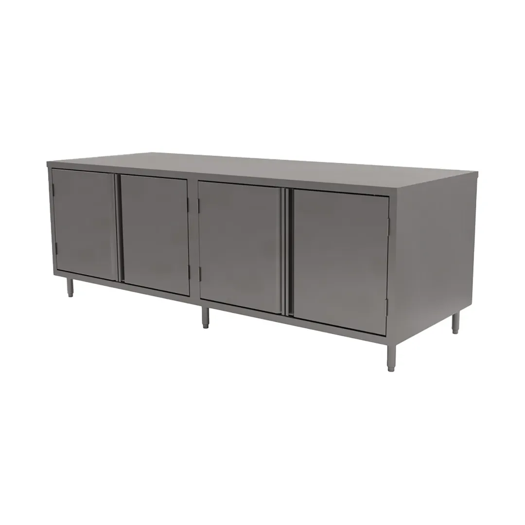 BK Resources CST-36120H2 120" Cabinet Base Dual Access Hinged Doors Work Table with (2) 4 Doors