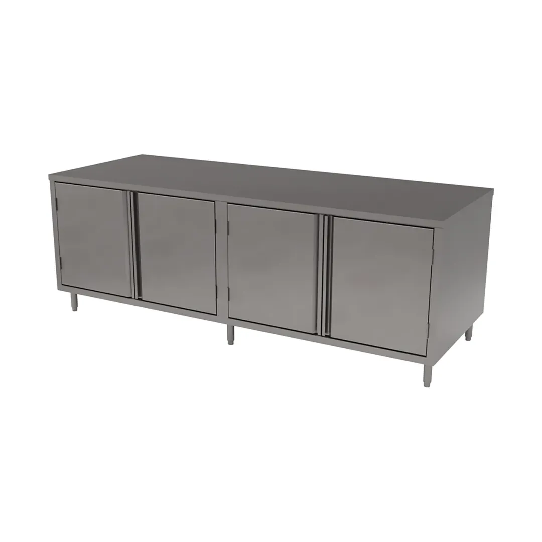 BK Resources CST-3684H2 84" Cabinet Base Dual Access Hinged Doors Work Table