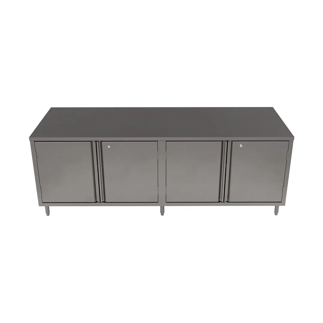 BK Resources CST-3684HL2 84" Cabinet Base Dual Access Hinged Doors Work Table with Locks