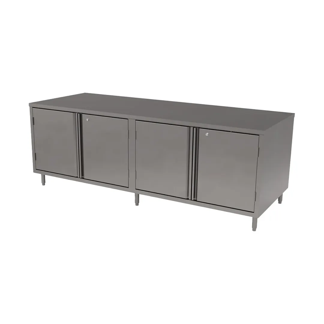 BK Resources CST-3684HL2 84" Cabinet Base Dual Access Hinged Doors Work Table with Locks