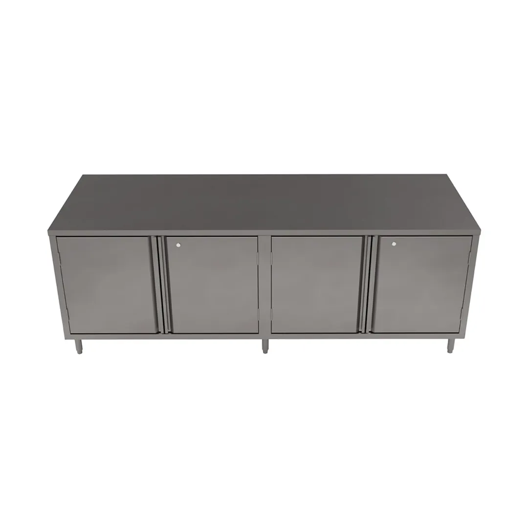 BK Resources CST-3684HL 84" Cabinet Base Hinged Doors Work Table with Lock