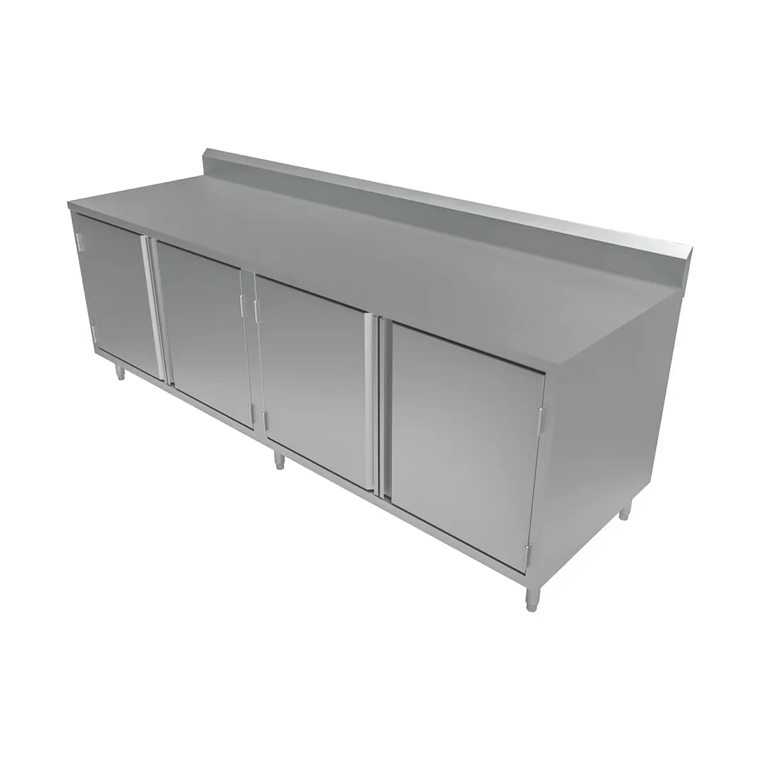 BK Resources CSTR5-30120H 120" Chef Table, Cabinet Base with 4 Hinged Doors