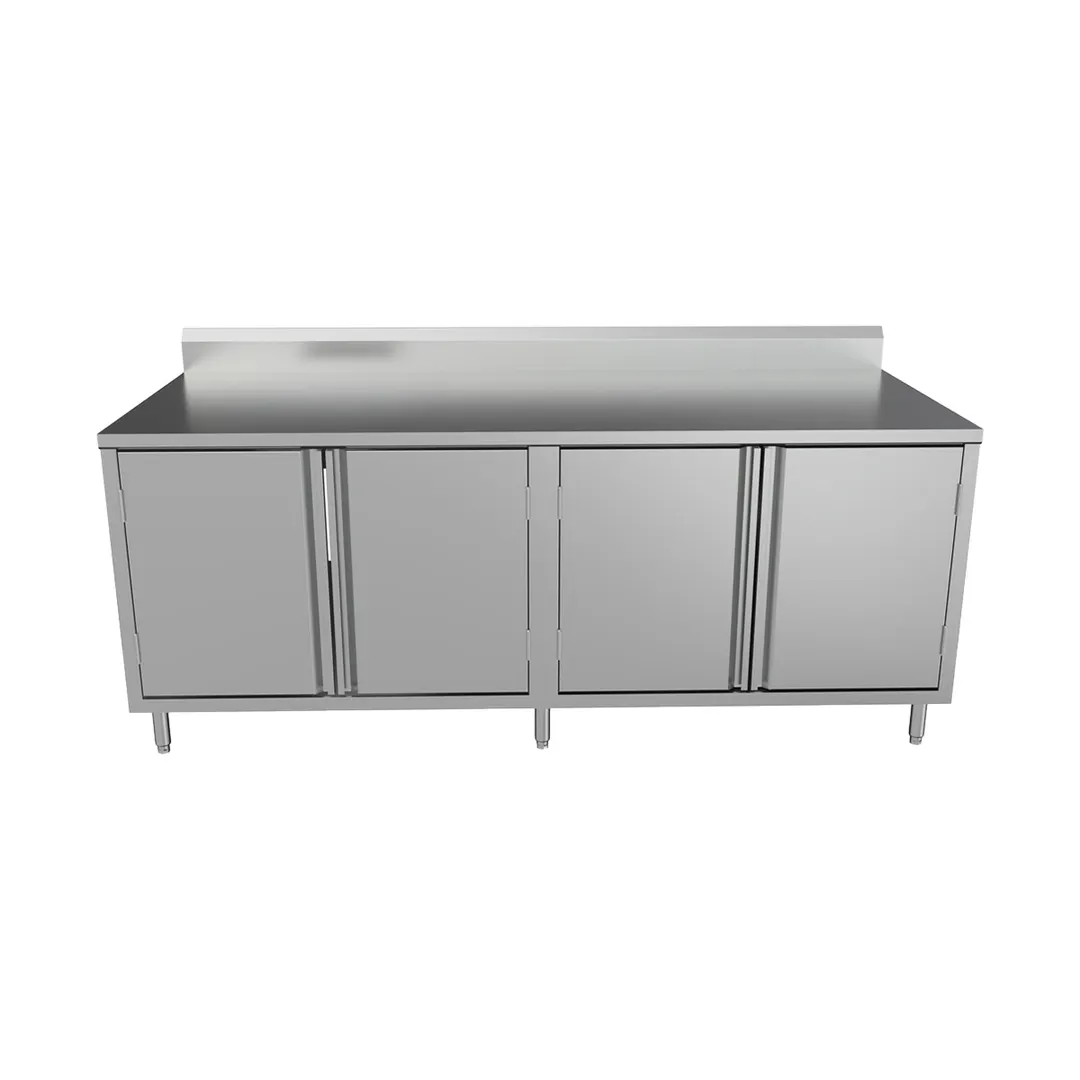 BK Resources CSTR5-3684H 84" Work Table, Cabinet Base with Hinged Doors